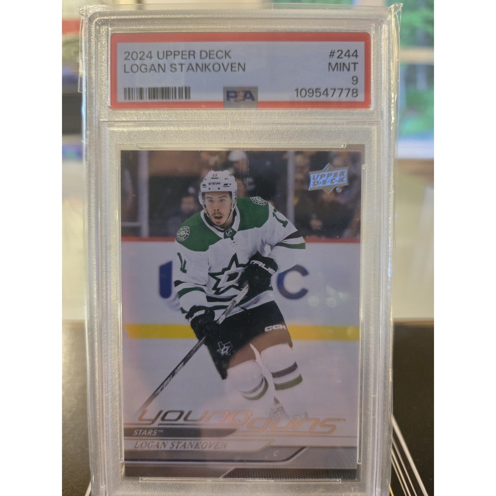 2024-25 Upper Deck Young Guns Logan Stankoven RC PSA 9 Mint Carolina Hurricanes